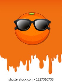 Orange with water dripping background illustration