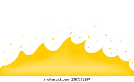 gotas de agua naranjas salpican y burbujas de agua sobre fondo blanco. ondas líquidas anaranjadas con espacio para copiar encima.