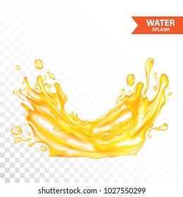 Orange water , juice splash vector illustration