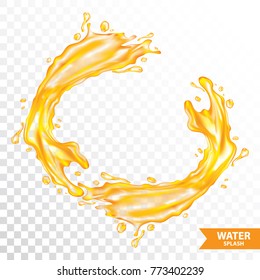 Orange water , juice splash vector illustration