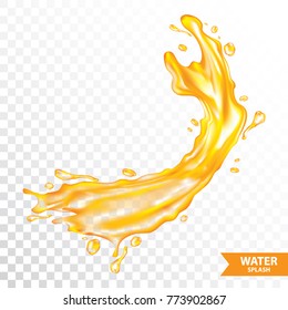 Orange water , juice splash vector illustration