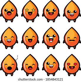 Orange water mascot set illustration design