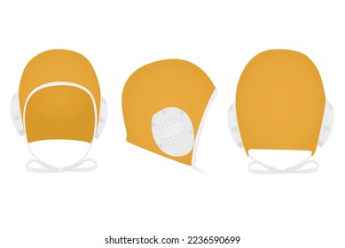 Orange water polo cap. vector