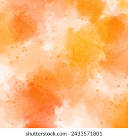 Orange watercolor abstract background texture vector