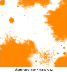 orange watercolor abstract splash pattern on white background, vector illustration