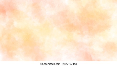 Orange Watercolor Background. Pastel Mottled Border Texture And Blurred Grunge Design In Old Vintage Backgrounds.