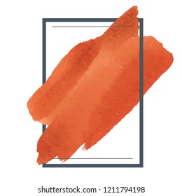 Orange watercolor banner design vector