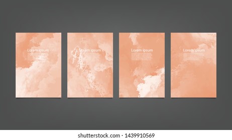 Orange watercolor Brochure template for you design,vector.
