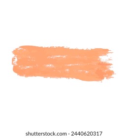 Orange watercolor brushstroke. Paint stain isolated on white background. Vector.