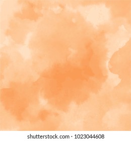 orange watercolor cloudscape pattern with hard edged areas, vector illustration