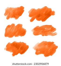 Orange Watercolor decorative brush stroke set background vector