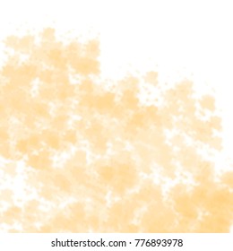 orange watercolor flaky fluffy cloud pattern with different shades and white gaps, vector illustration