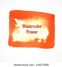 Orange watercolor frame