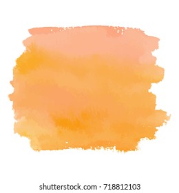 Orange watercolor hand drawn gradient banner. Paint wash.