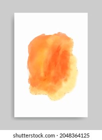 orange watercolor ink background. Abstract illustration in minimalist style for poster, book cover, flyer, brochure, logo.