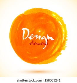 Orange Watercolor Paint Vector Circle