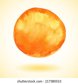 Orange Watercolor Paint Vector Circle