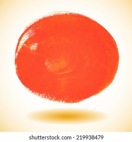 Orange watercolor paint vector circle