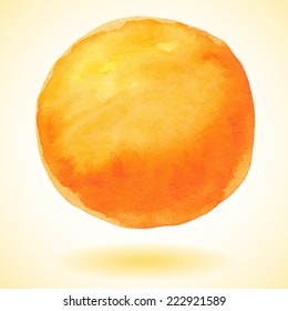 Orange Watercolor Paint Vector Circle