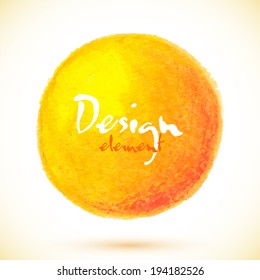 Orange watercolor pencil vector circle