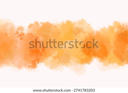 Orange watercolor splash abstract background with soft texture.
