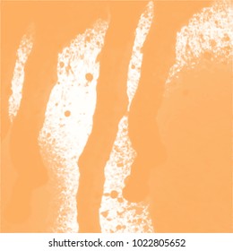 orange watercolor splash pattern spilled color lines and splatters, vector illustration