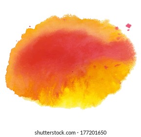 Orange watercolor spot. Vector illustration.