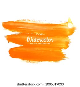 Orange watercolor strokes on white background