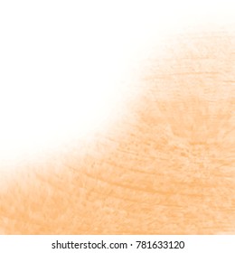 orange watercolor structure pattern with wards curved lines and little spots on white background, vector illustration