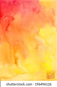 Orange watercolor vector background