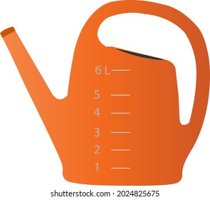 Orange Watering Can On White Background Stock Vector (Royalty Free ...