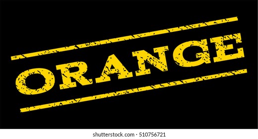Orange watermark stamp. Text caption between parallel lines with grunge design style. Rubber seal stamp with dirty texture. Vector yellow color ink imprint on a blue background.