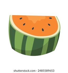 Orange watermelon fruit vector illustration, watermelon clip art, isolated on white background
