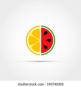 Orange and watermelon icon