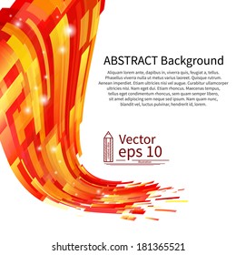 Orange wave abstract background, bright vector for your business