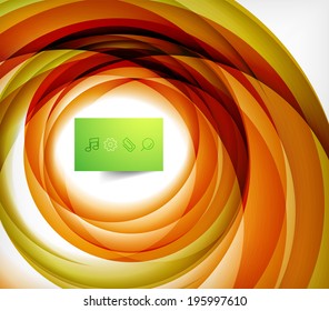 Orange wave abstract background with plate