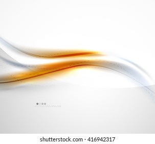 Orange wave abstract background. Shiny modern futuristic hi-tech template