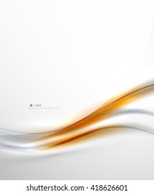 Orange wave abstract background. Shiny modern futuristic hi-tech template