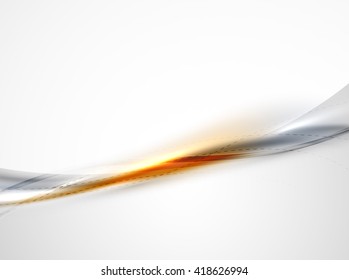 Fondo abstracto de la ola naranja. Modelo futurista de alta tecnología brillante