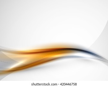 Orange wave abstract background. Shiny modern futuristic hi-tech template