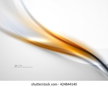 Orange wave abstract background. Shiny modern futuristic hi-tech template