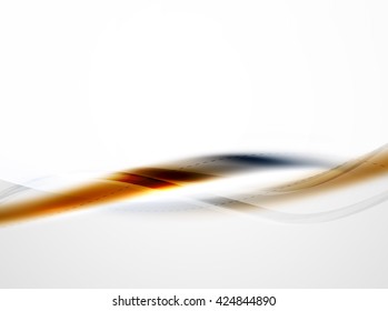 Orange wave abstract background. Shiny modern futuristic hi-tech template