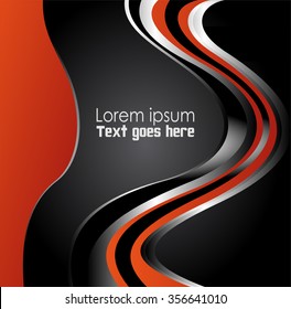 Orange wave black background
