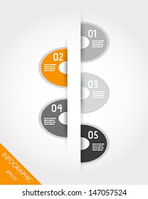 orange wave infogrpahic elements with numbers. infographic concept.