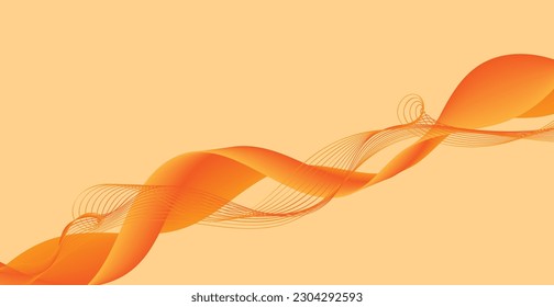 Orange wave line abstract pattern background. Vector illustration