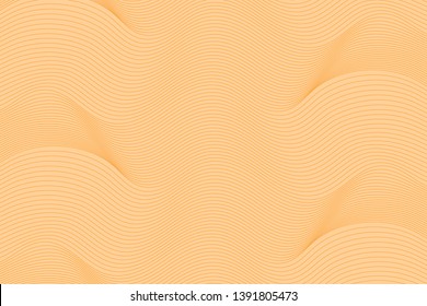 Orange Wave Lines Pattern Abstract Background. Vector