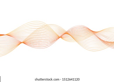 Orange Wave Lines Pattern Abstract Background. Vector
