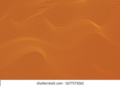 Orange Wave Lines Pattern Abstract Background. Summer Banner. Vector