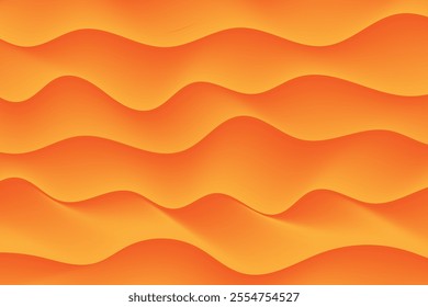 Orange Wave Lines Pattern Background. Vibrant Wallpaper. Abstract Business Banner. Vector Illustration
