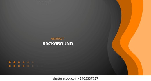 Orange ondas fondo moderno con espacio negro para texto y mensaje. diseño de plantilla